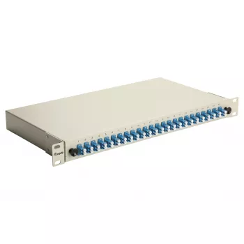 EQUIP scatola di giunzione in fibra ottica 24 porte, LC Duplex, OS2, 1U, equipaggiata, grigio