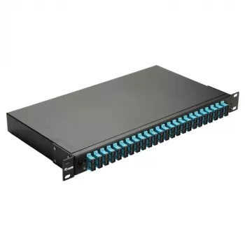 Equip Box di giunzione in fibra ottica 24 porte, SC Duplex, OM3, 1U, equipaggiata, nero
