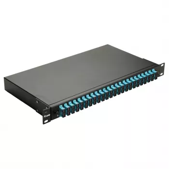 Equip Box di giunzione in fibra ottica 24 porte, SC Duplex, OM3, 1U, equipaggiata, nero