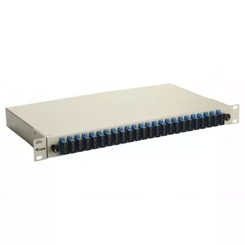 Equip cassetto di giunzione in fibra ottica 24 porte, SC duplex, OS2, 1U, preassemblato, grigio