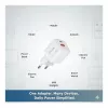 Equip 245526 caricabatterie da parete 2 porte USB-C PD3.0 / USB-A GaN 20W, bianco
