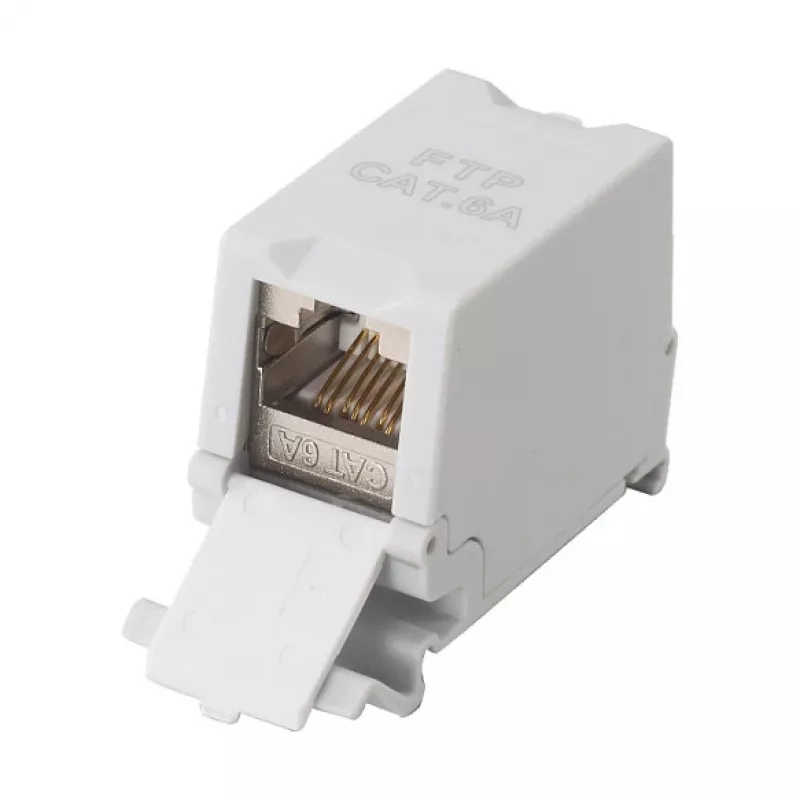 Equip Cat6A Adattatore keystone schermato 1xRJ45 per guida DIN grigio