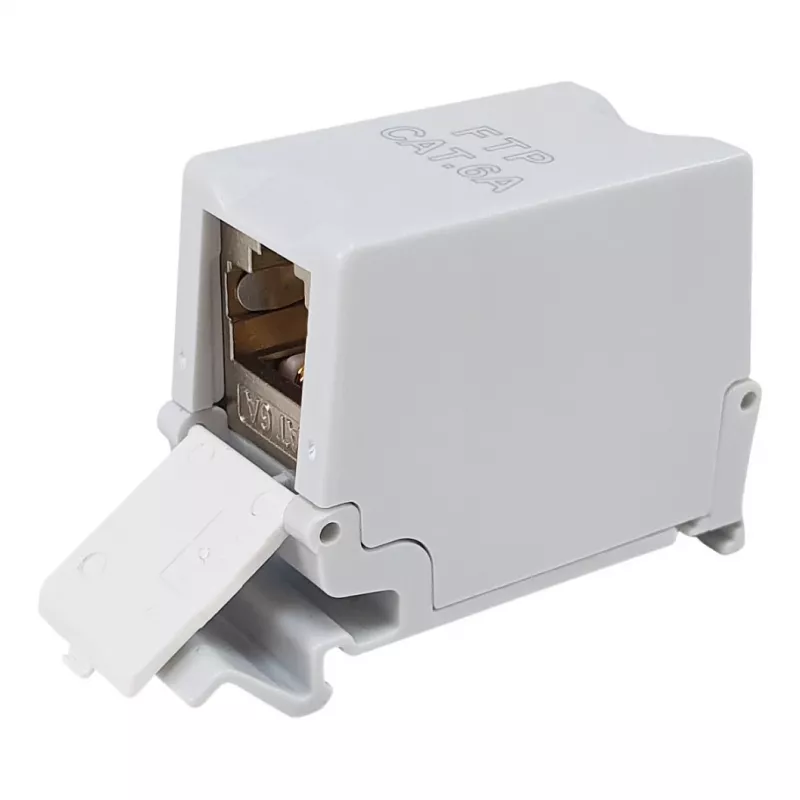 Equip Cat6A Adattatore keystone schermato 1xRJ45 per guida DIN grigio