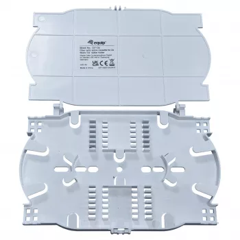 Equip cassetta di giunzione in fibra ottica 2x12 – vassoio, coperchio e 2 supporti per fibre