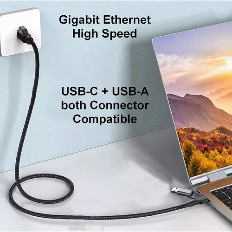 Equip adattatore GigaBit USB-C+A a RJ45, nero