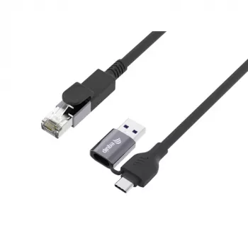 Equip adattatore GigaBit USB-C+A a RJ45, nero