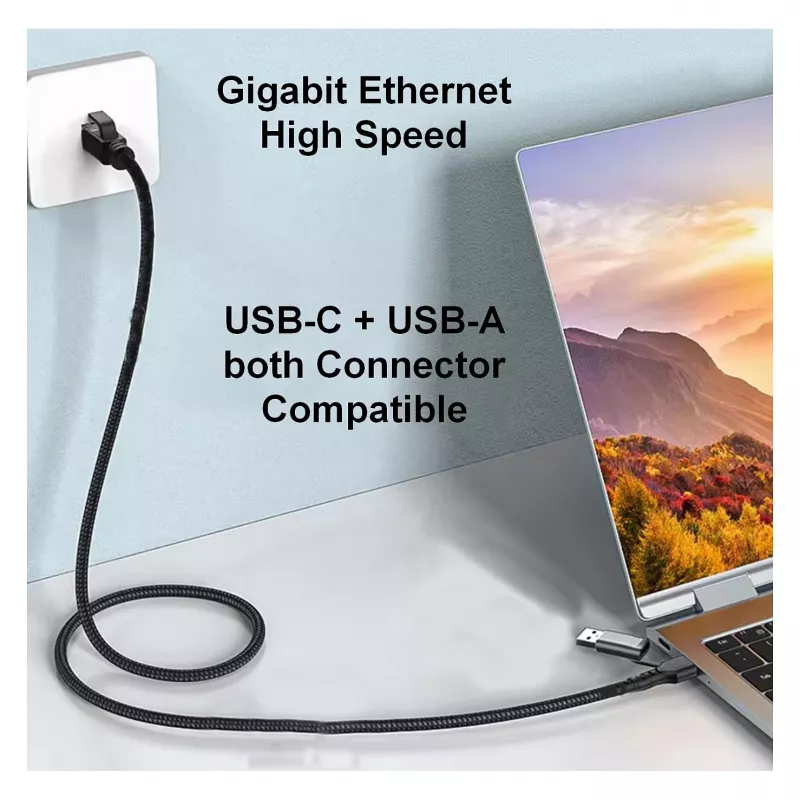 Equip Adattatore Gigabit USB-C / USB-A a RJ45 Ethernet - nero