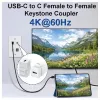 Equip Keystone Coupler USB 3.2 Gen 2 USB-C a USB-C femmina a femmina, bianco