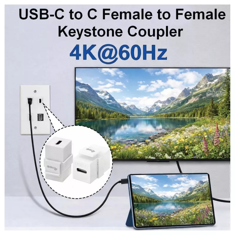 Equip Keystone Coupler USB 3.2 Gen 2 USB-C a USB-C femmina a femmina, bianco