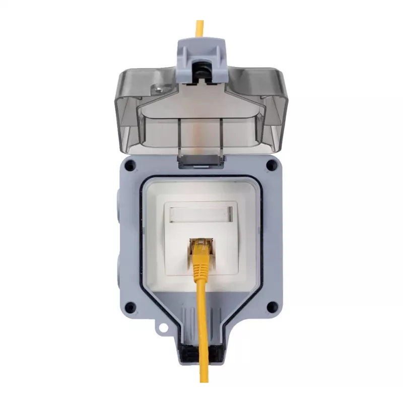 EQUIP scatola a parete 1 porta Keystone non schermata per esterni grigio IP44
