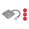 Adattatore USB-C 4 in 1 dual HDMI EQUIP con 100W PD, 4K MST, alluminio