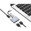 Adattatore USB-C 4 in 1 dual HDMI EQUIP con 100W PD, 4K MST, alluminio