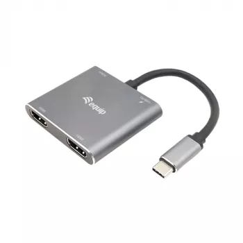 Adattatore USB-C 4 in 1 dual HDMI EQUIP con 100W PD, 4K MST, alluminio