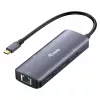 EQUIP adattatore multiporta USB-C con 2x HDMI, RJ45, 2x USB-A, USB-C PD 100W, grigio