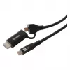 EQUIP adattatore USB-C a USB-C + HDMI con 100W Power Delivery, 4K 60Hz, 3m alluminio