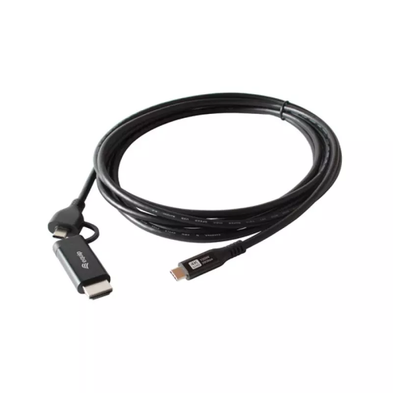 EQUIP adattatore USB-C a USB-C + HDMI con 100W Power Delivery, 4K 60Hz, 3m alluminio