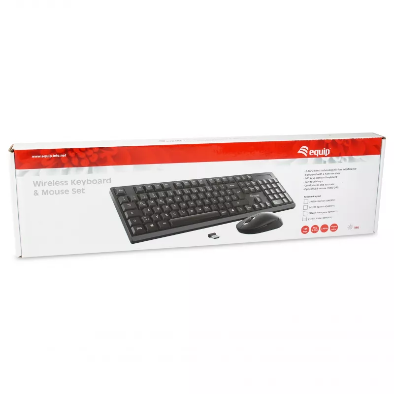 Equip Set tastiera e mouse wireless - Layout tedesco - nero