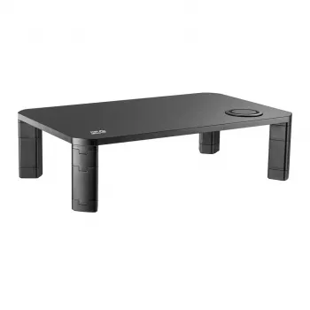Ergo Office ER-415 Supporto monitor con ricarica wireless Qi, regolabile in altezza, per monitor 17-32 inch, capacità 20 kg, nero