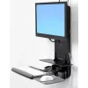 Ergotron Sit-Stand Vertical Lift, Patient Room - kit di montaggio (poggiapolsi, supporto mouse, guida verticale regolabile, supporto lettore barcode, ripiano tastiera, braccio monitor, ripiano mouse estraibile)