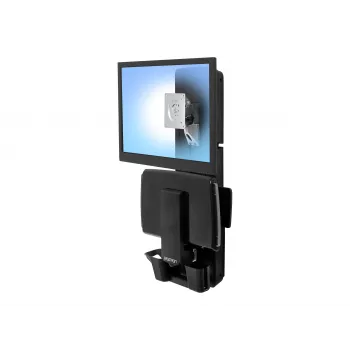 Ergotron Sit-Stand Vertical Lift, Patient Room - kit di montaggio (poggiapolsi, supporto mouse, guida verticale regolabile, supporto lettore barcode, ripiano tastiera, braccio monitor, ripiano mouse estraibile)
