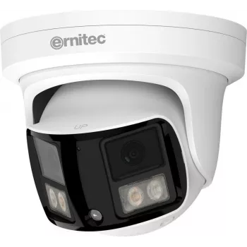 Ernitec Wolf Ultra telecamera turret 8MP con obiettivo 190°, IR e luce bianca, PoE, IP66, NDAA 0070-08129