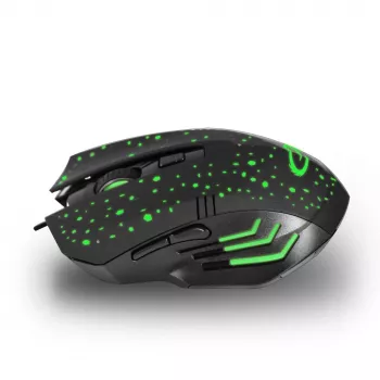 Esperanza EGM212 Mouse ottico gaming con filo, 2400 DPI, 6 tasti, USB, per destrimani, nero