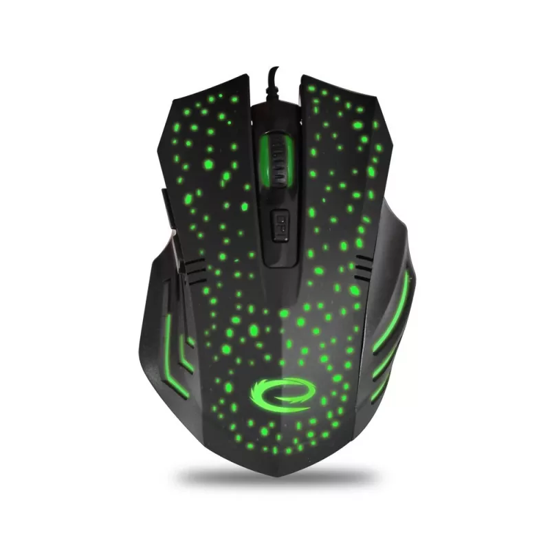 Esperanza EGM212 Mouse ottico gaming con filo, 2400 DPI, 6 tasti, USB, per destrimani, nero