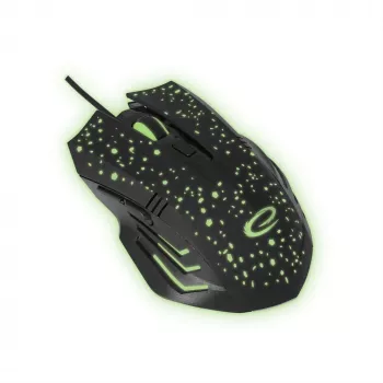 Esperanza EGM212 Mouse ottico gaming con filo, 2400 DPI, 6 tasti, USB, per destrimani, nero