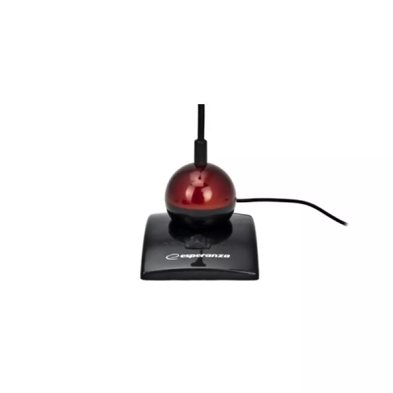 Esperanza EH130 Microfono per PC, a condensatore, omnidirezionale, jack 3,5 mm, nero/rosso
