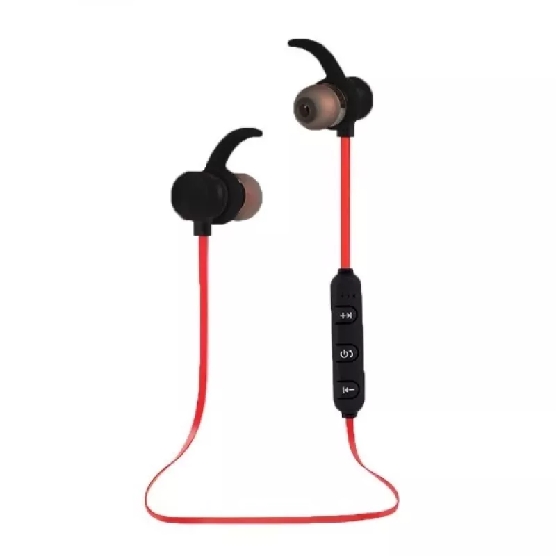 Esperanza EH186K cuffie sportive in-ear neckband Bluetooth senza filo con microfono, nero/rosso