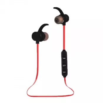 Esperanza EH186K cuffie sportive in-ear neckband Bluetooth senza filo con microfono, nero/rosso