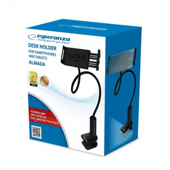 Esperanza EMH142 supporto da scrivania per smartphone e tablet, nero