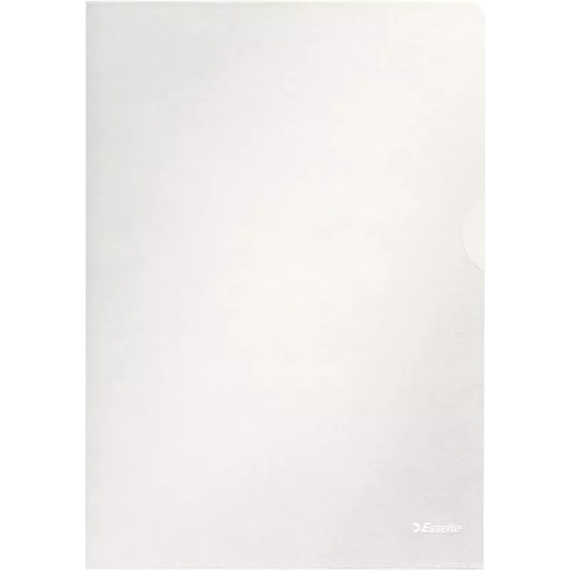 Esselte Custodie per documenti standard A4, polipropilene, goffrato, 0,12 mm, aperte sopra e lateralmente, a prova di documento, con tacca per il pollice, confezione da 100 54832