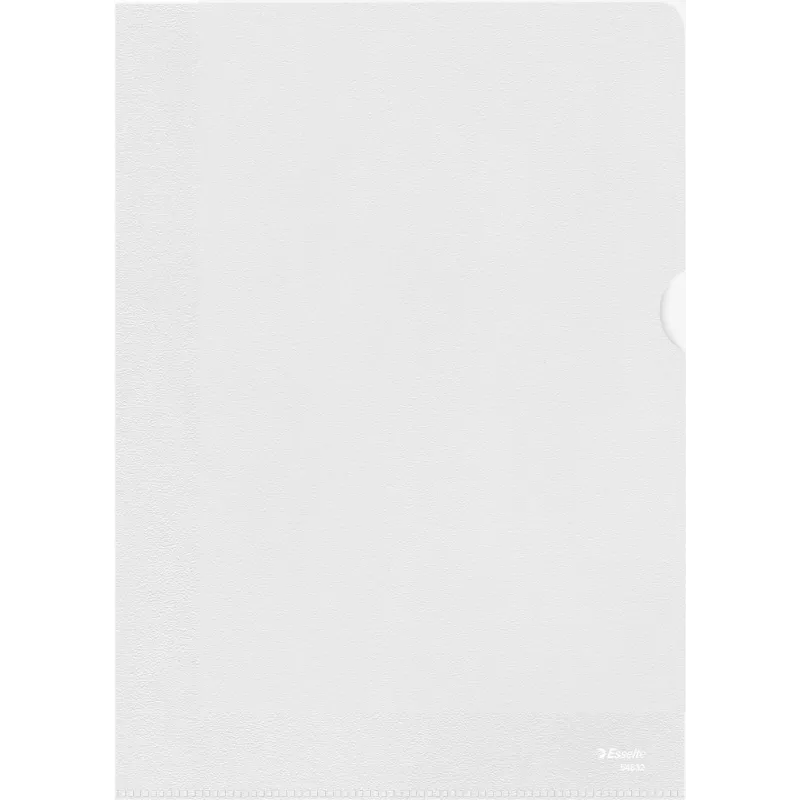 Esselte Custodie per documenti standard A4, polipropilene, goffrato, 0,12 mm, aperte sopra e lateralmente, a prova di documento, con tacca per il pollice, confezione da 100 54832