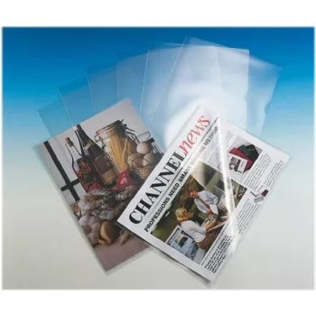 Esselte Custodie per documenti standard A4, polipropilene, goffrato, 0,12 mm, aperte sopra e lateralmente, a prova di documento, con tacca per il pollice, confezione da 100 54832