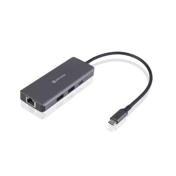 ESTUFF ES623013 Hub mobile USB-C 6-in-1, 4K HDMI, 2x USB-A, 100W PD, alluminio, grigio