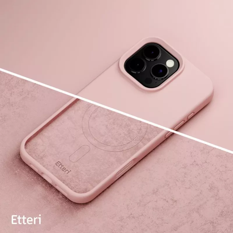 ETTERI custodia in silicone Mag per iPhone 16 Pro 6,3 pollici rosa chiaro