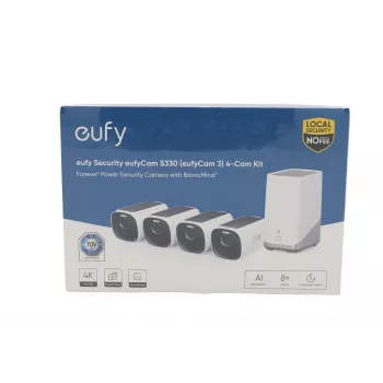 eufy eufyCam S330 kit 4+1 sistema di telecamere di sicurezza solari 4K UHD con HomeBase 3