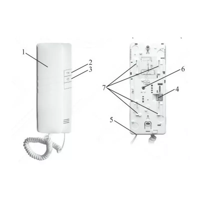 EURA ADA-38A3 Citofono analogico a 4 fili per sistemi RL-3203H, bianco