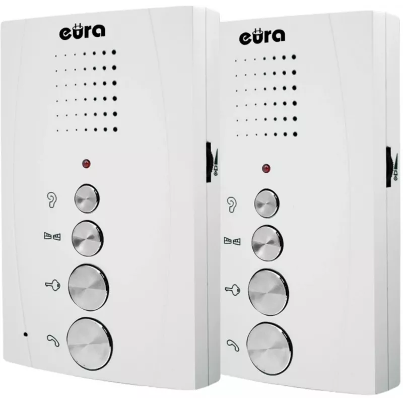 EURA ADP-51A3 DIFESA Citofono audio per 1 famiglia con 2 cornette, bianco