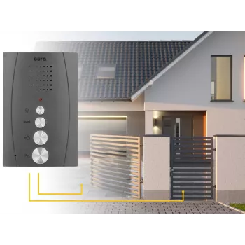 EURA ADP-51A3 DIFESA kit citofono audio - 1 famiglia, 2 citofoni, intercom, grafite