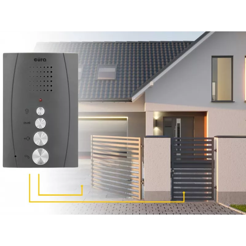 EURA ADP-51A3 DIFESA kit citofono audio - 1 famiglia, 2 citofoni, intercom, grafite