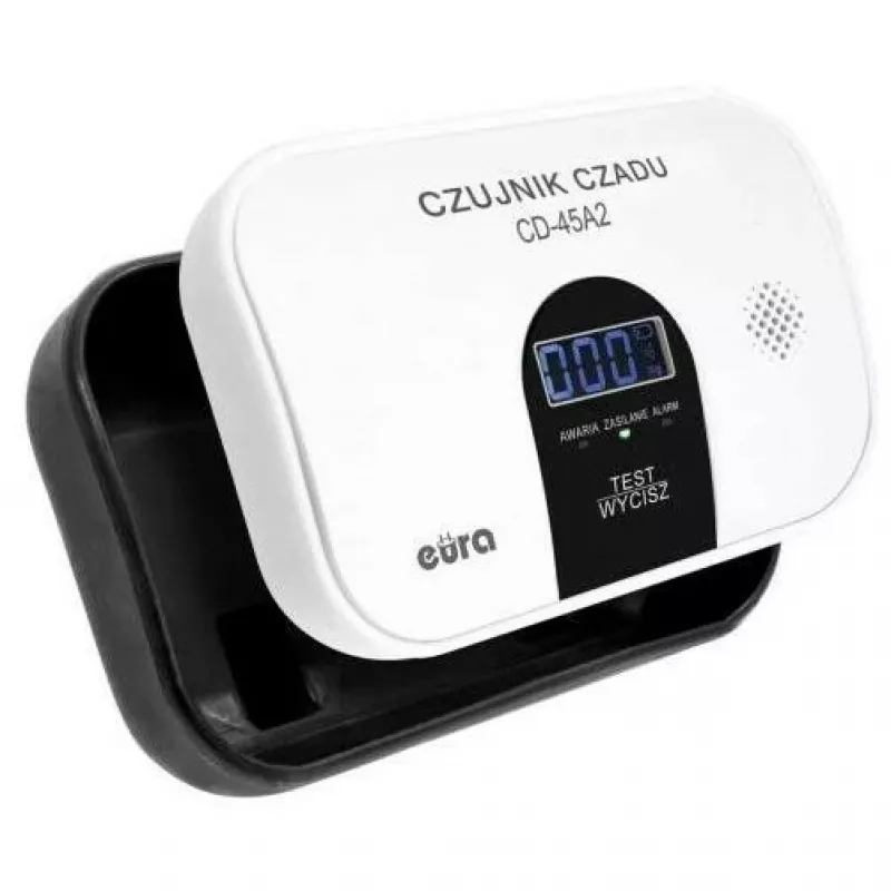 EURA CD-45A2 rilevatore di monossido di carbonio autonomo, a batteria, display LCD