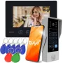 EURA VDP-90A3 DELTA+ videocitofono 7 pollici Full HD nero, WiFi, 2 ingressi, tastiera, lettore di prossimità, AHD, Tuya