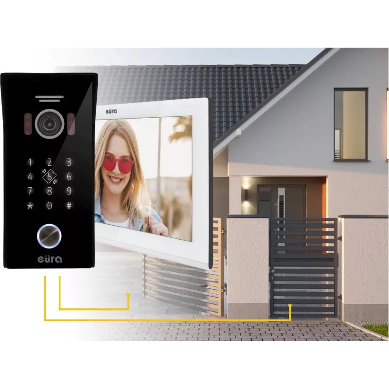 EURA VDP-99C5 Videocitofono, touchscreen 7 pollici, WiFi, RFID, Tuya, bianco