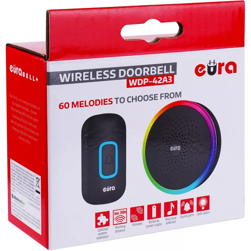 EURA WDP-42A3 campanello senza fili - nero