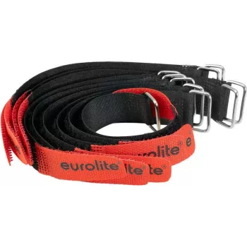 EUROLITE AR-20 fascette per cavi in velcro 20x180mm nero/rosso set da 10
