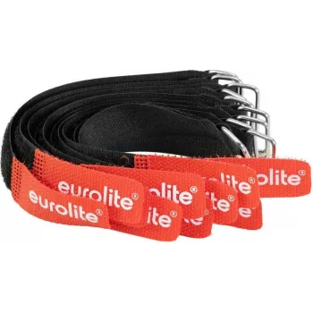 EUROLITE AW-20 fascette per cavi in velcro 20x180mm nero/rosso confezione da 10