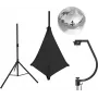EUROLITE set sfera a specchio 30 cm con supporto e copertura nera 20000705