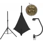 EUROLITE set sfera a specchio 30cm oro con stativo e telo nero 20000704